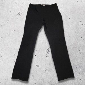 White House Black Market Straight-Leg Pants Pull-On Flat Front Black Women’s 10S